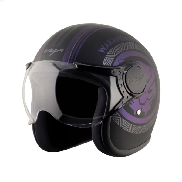 Vega Jet Marvel Black Panther Edition Dull Black Helmet - M