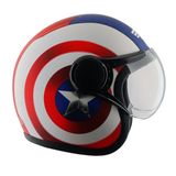 Vega Jet Marvel Captain America Edition Dull White Red Helmet - L