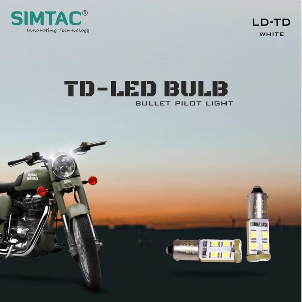 Simtac | 360° LED Bulbs For Bike /Pilot/Tiger/Eye Light Bullet LED Lights Bulb| TD - White