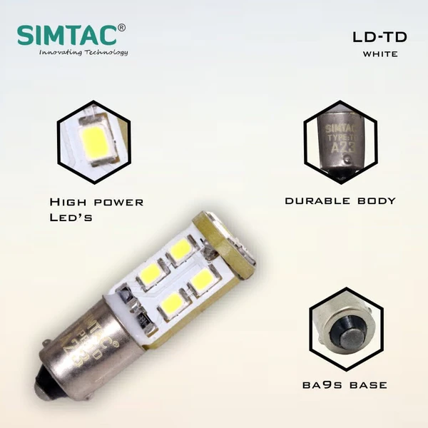 Simtac | 360° LED Bulbs For Bike /Pilot/Tiger/Eye Light Bullet LED Lights Bulb| TD - Blue