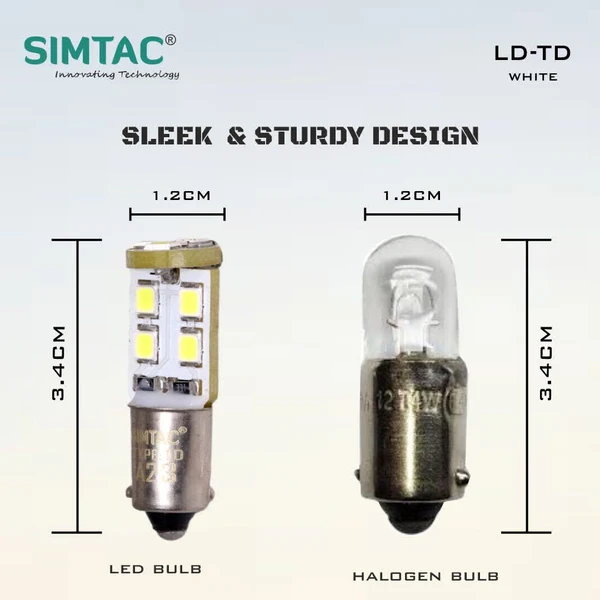 Simtac | 360° LED Bulbs For Bike /Pilot/Tiger/Eye Light Bullet LED Lights Bulb| TD - White