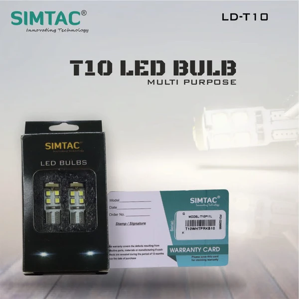 Simtac | 360° T10 LED Bulb For Multi Purpose | T10 ( PRK )  - Red