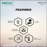 Simtac | 360° T10 LED Bulb For Multi Purpose | T10 ( PRK )  - Blue