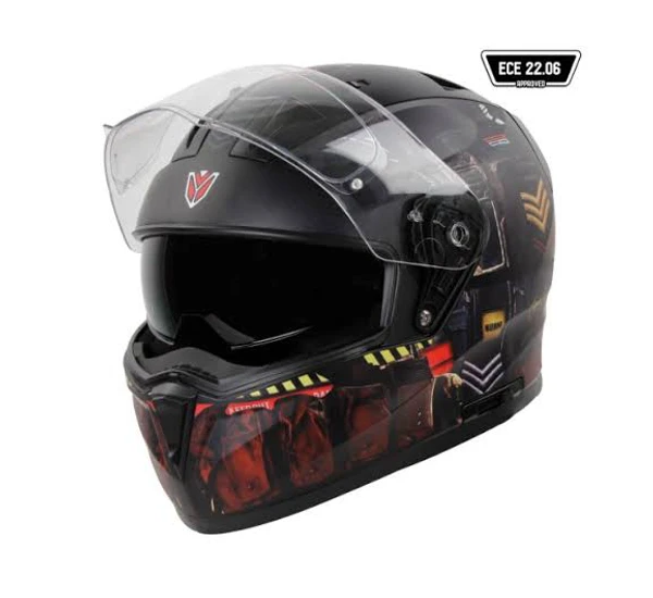 Ignyte IGN7 ECE 22.06 Special Forces Dark Edition Black Helmet - XL