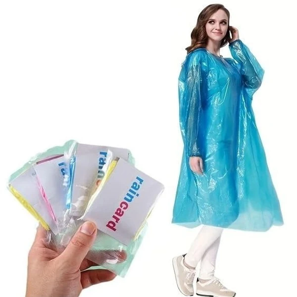 Generic Set Of 3 Pcs Unisex Disposable Waterproof Emergency Raincoat, Rain Poncho, Portable Rain Card For Outdoor Activities Camping, Hiking, Sports, Heavy Rain for Kids Adults Pack Of 1