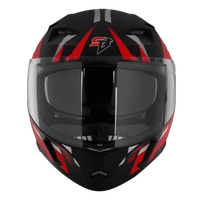 Steelbird Sba-20 ISS Shield X Glossy Black With Red - L