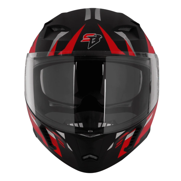 Steelbird Sba-20 ISS Shield X Glossy Black With Red - L