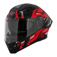 Steelbird Sba-20 ISS Shield X Glossy Black With Red - L