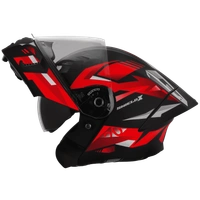 Steelbird Sba-20 ISS Shield X Glossy Black With Red - L