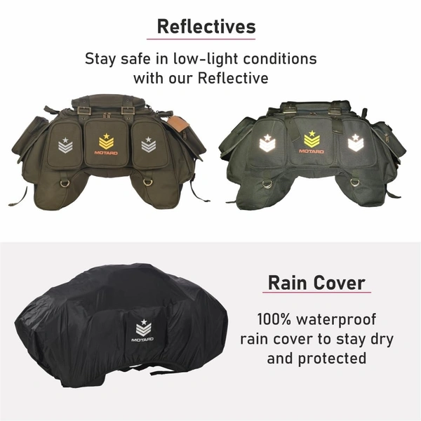 MOTARD Bombardier 65Liters + 15 Liters | 100% Waterproof Motorcycle Tail Bag
