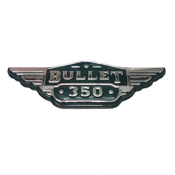 Monogram Logo 3D Emblem in Chrome 2 Pcs for Royal Enfield Bullet 350