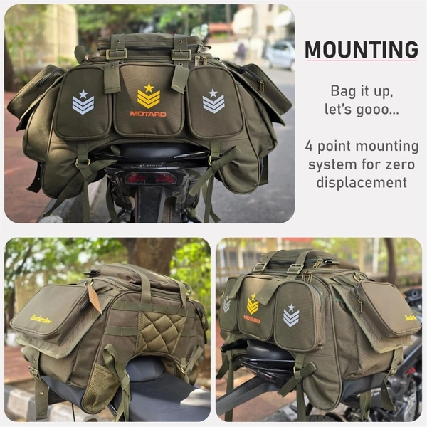 MOTARD Bombardier 65Liters + 15 Liters | 100% Waterproof Motorcycle Tail Bag