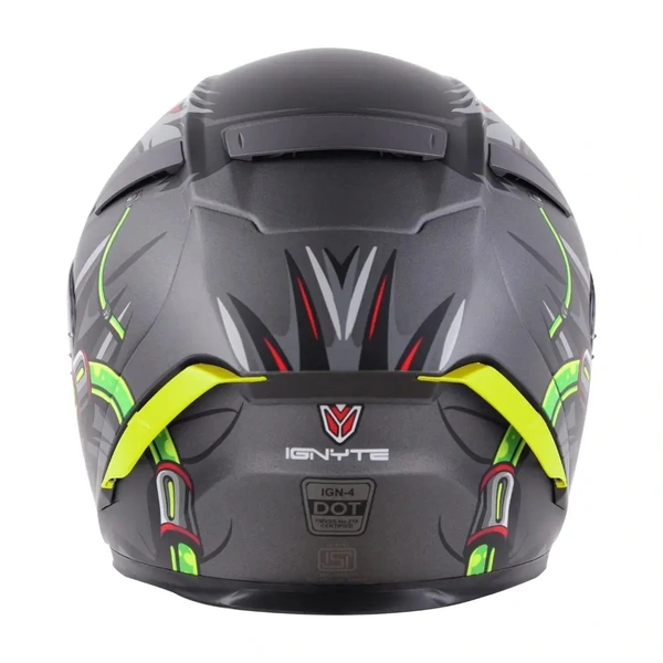 Ignyte IGNYTE IGN-4 Trever ISI/DOT Certified Full Face Helmet Helmet  (Grey) Matt Finish - M