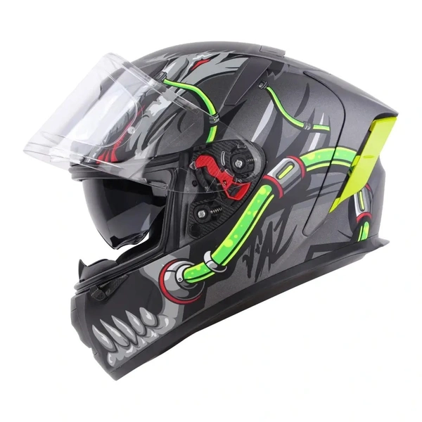 Ignyte IGNYTE IGN-4 Trever ISI/DOT Certified Full Face Helmet Helmet  (Grey) Matt Finish - M
