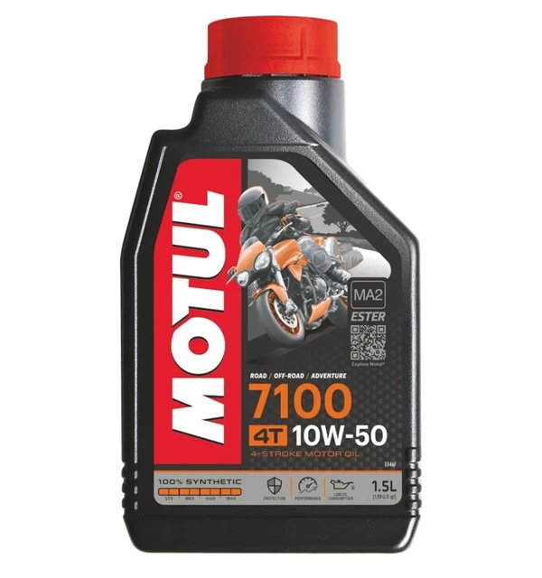 Motul 7100 4T 10W-50 API SN Fully Synthetic Petrol Engine Oil for Bikes (1.5 L)