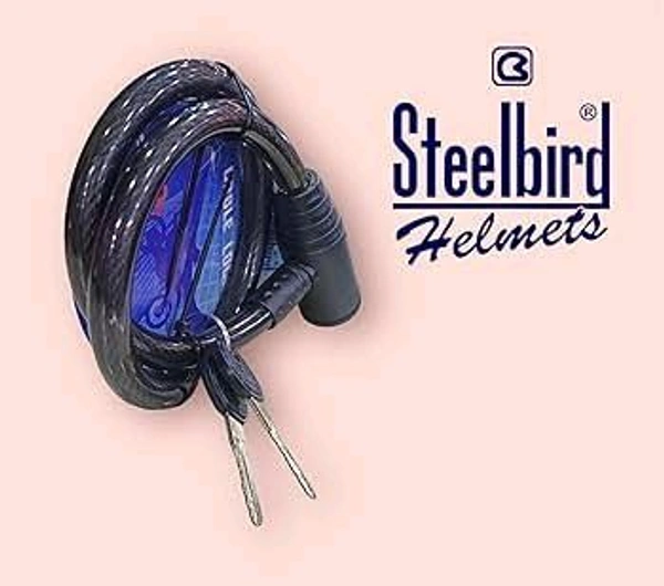 Steelbird Heavy Duty Helmet Cable Lock Anti-Theft Multipurpose Steel Cable Safety Lock with 2 Keys