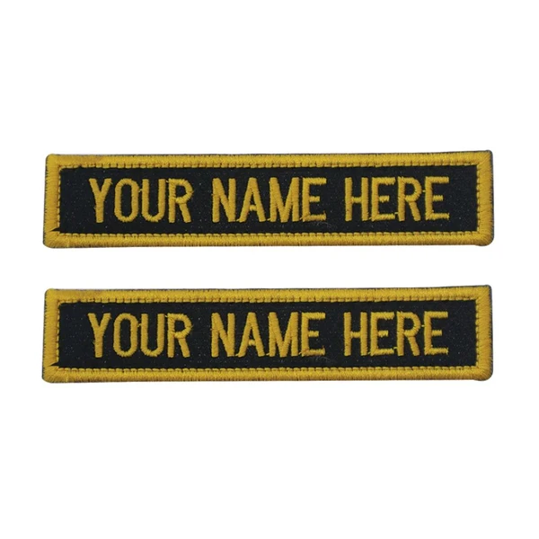 Motofy Custom Embroidery Name Patch For Riders (Yellow) 