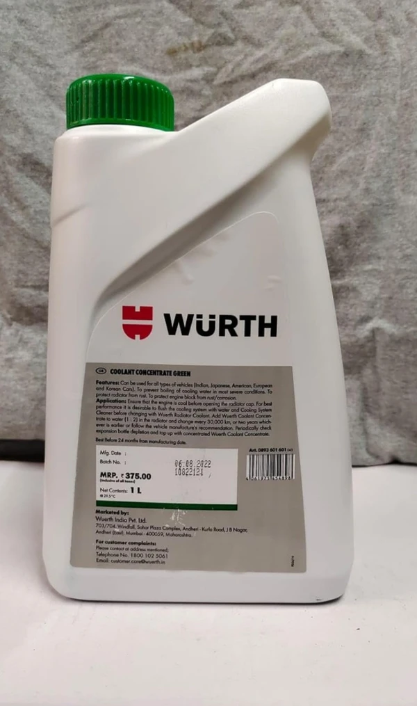 Wurth Antifreeze Coolant Green Concentrate - 1L