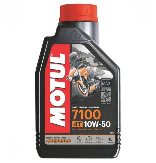 Motul 7100 4T 10W50 API SN Fully Synthetic Ester Petrol Engine Oil for Bikes (1 L)