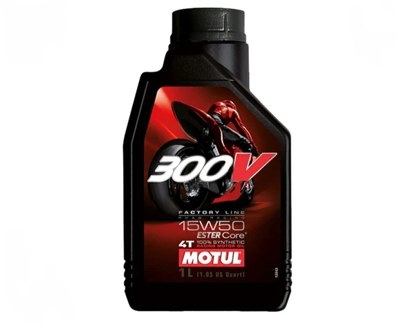 Motul 300V Factory Line Ester Core Fully Synthetic 15W-50 Petrol Engine Oil for Bikes (1 L)