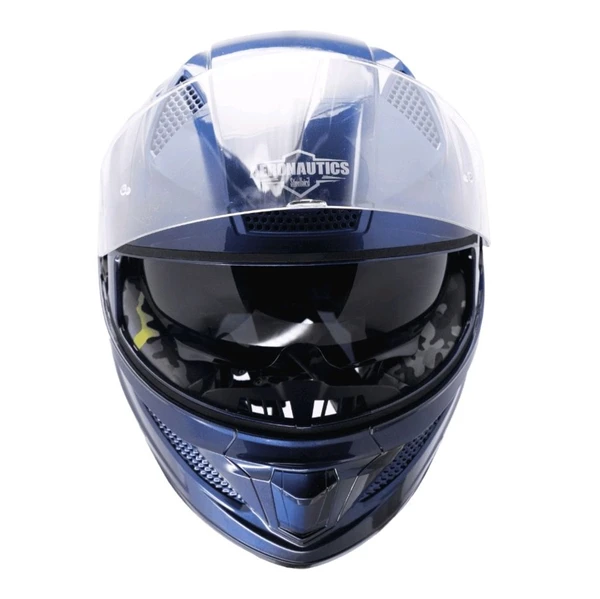 Steelbird SBH-25 ISS Breeze On Ombre Glossy Black With Y. BLUE - M