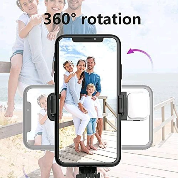 Generic Bluetooth Selfie Sticks Tripod with Light Compatible for iPhone & Android