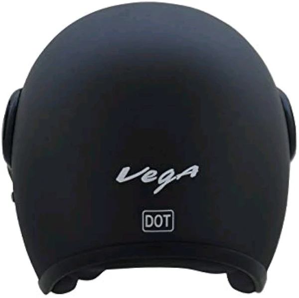 Vega Jet ISI DOT Certified Matt Finish Black Open Face Helmet - M