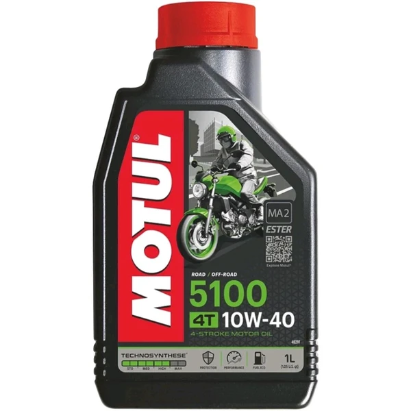 Motul 5100 4T Technosynthese 10W-40 API SL/SJ/SH/SG Semi Synthetic Engine Oil for Bikes (1L)