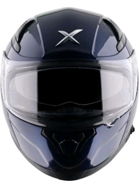 Axor Apex Solid ISI ECE DOT Certified Full Face Dual Visor Helmet for Men and Women with Pinlock Fitted Outer Clear Visor and Inner Smoke Sun Visor Deep Blue - M