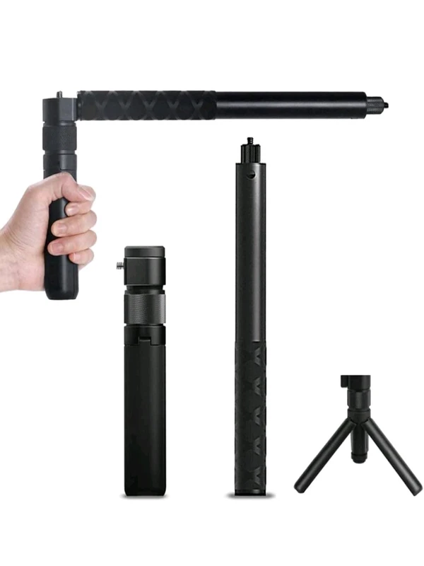 Action Pro 3 in 1 Bullet Time Handle with Foldable Tripod Extension Monpod Rod for Insta 360 One X 2 / Insta360 One X/ X3/ X4 Accessories