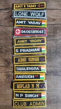 Custom Embroidery Name Patch For Riders (White) 