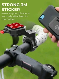 RAEGR Ridelock 300A Mobile Phone Holder for Bike/Bicycle | Very Convenient for Maps & GPS Navigation | Made of Metal & ABS | Easy Click & Mount Installation | Fits All Smartphones - Black 