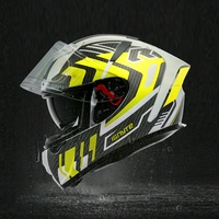 Ignyte IGN-4 Atomixx ISI/DOT Certified Full Face Graphic Helmet with Outer Anti-Fog Clear Visor and Inner Smoke Sun Shield (Glossy White Neon) - M