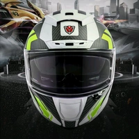 Ignyte IGN-4 Atomixx ISI/DOT Certified Full Face Graphic Helmet with Outer Anti-Fog Clear Visor and Inner Smoke Sun Shield (Glossy White Neon) - M