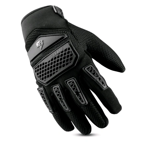 Steelbird Polyester Adventure A-2 Full Finger Bike Riding Gloves (Olive Green)  - XL