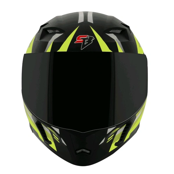 Steelbird SBA-20 Shield X with ISS Glossy Neon Black - L