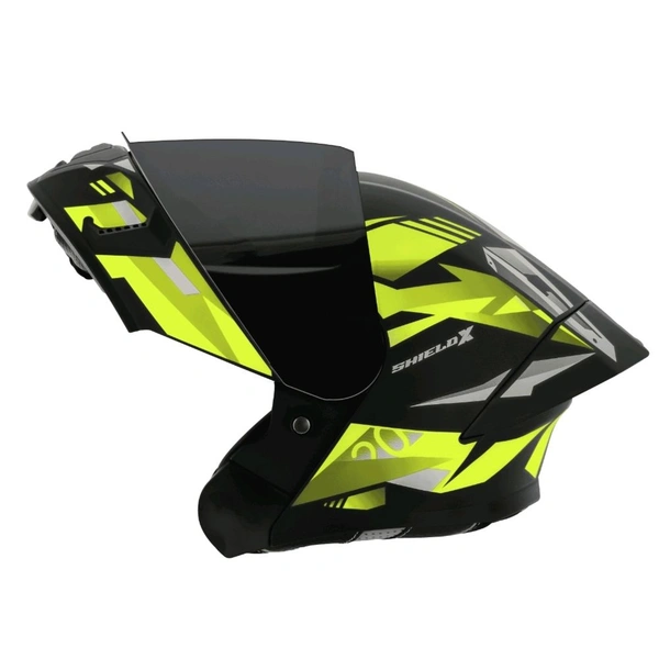 Steelbird SBA-20 Shield X with ISS Glossy Neon Black - L