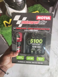Motul 5100 4T 15W-50 (1.1litre) + Engine Flush(50ml)+petrol System Clean(50ml) combo Technosynthese (semi Synthetic) (1.1 L) 