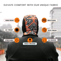 Grand Pitstop  Face Mask for Bike, Ski, Cycling, Running, Hiking - Black/Orange