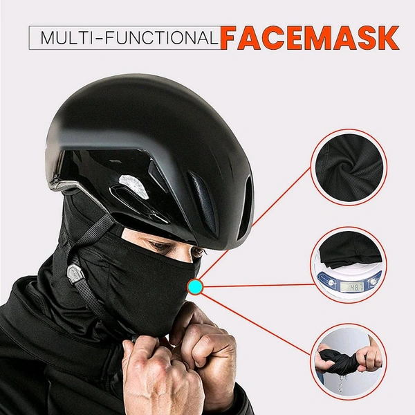 Grand Pitstop  Face Mask for Bike, Ski, Cycling, Running, Hiking - Black/Orange