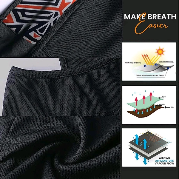 Grand Pitstop  Face Mask for Bike, Ski, Cycling, Running, Hiking - Black/Orange