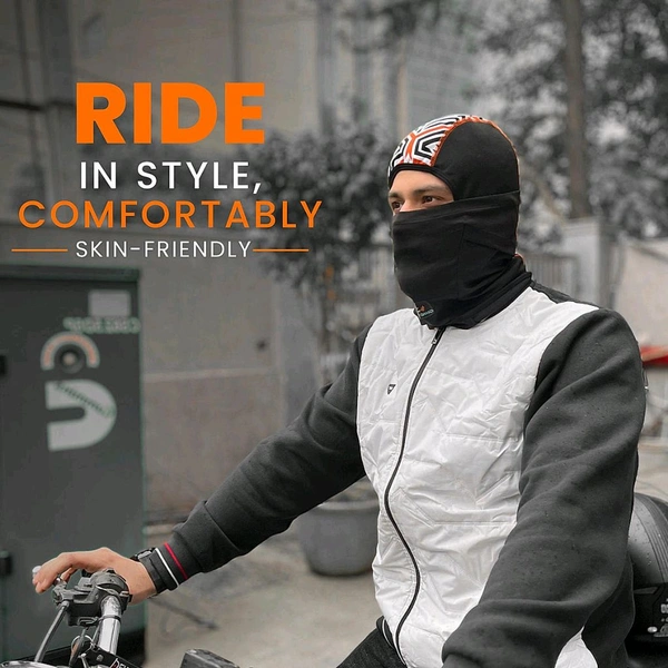 Grand Pitstop  Face Mask for Bike, Ski, Cycling, Running, Hiking - Black/Orange