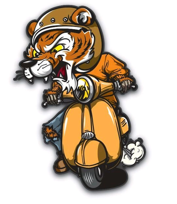 Motofy Sticker (Tiger Riding) 