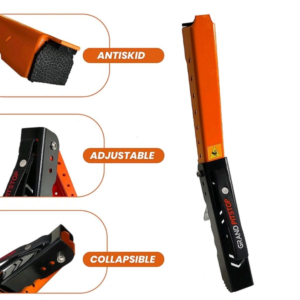 Grand Pitstop Motojack - Black & Orange (Bike Wt upto : 220 kgs) 