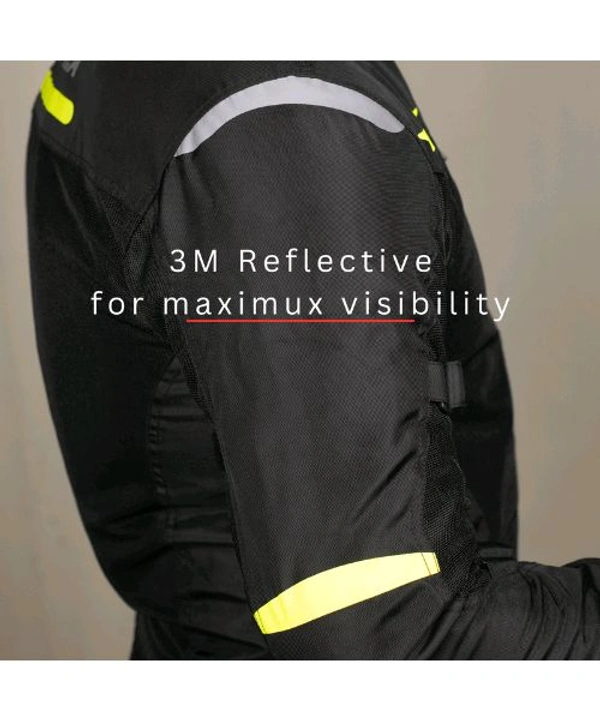 Scala Blaze Riding Jacket - Black Neon - M