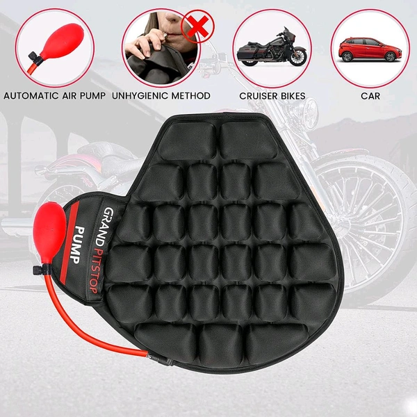 Grand Pitstop Air Bubble Airseat for Medical, Offices, Home, Motorcycle and Car Lumbar Support - Cruiser with Pump