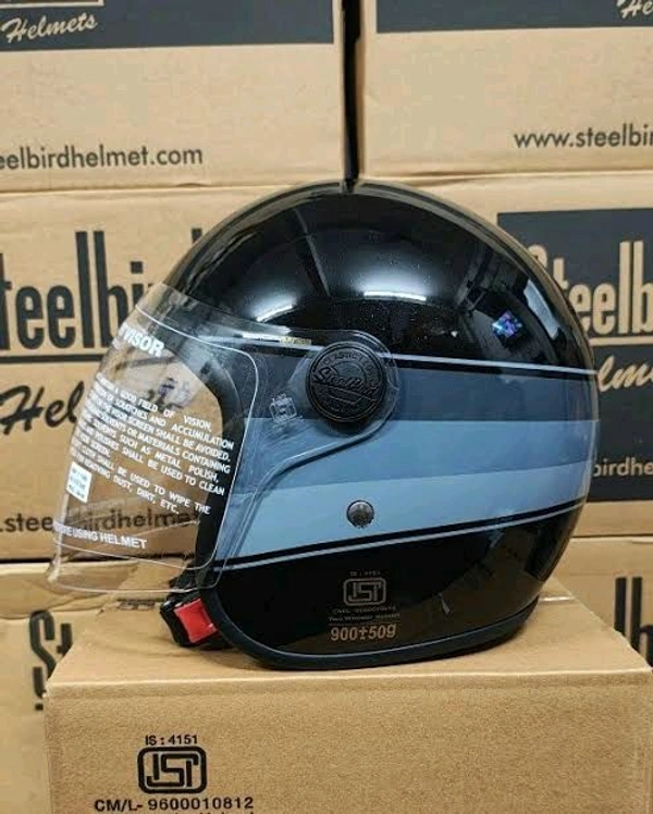 Steelbird SBH-56 SV Sharp Glossy Black Helmet - L