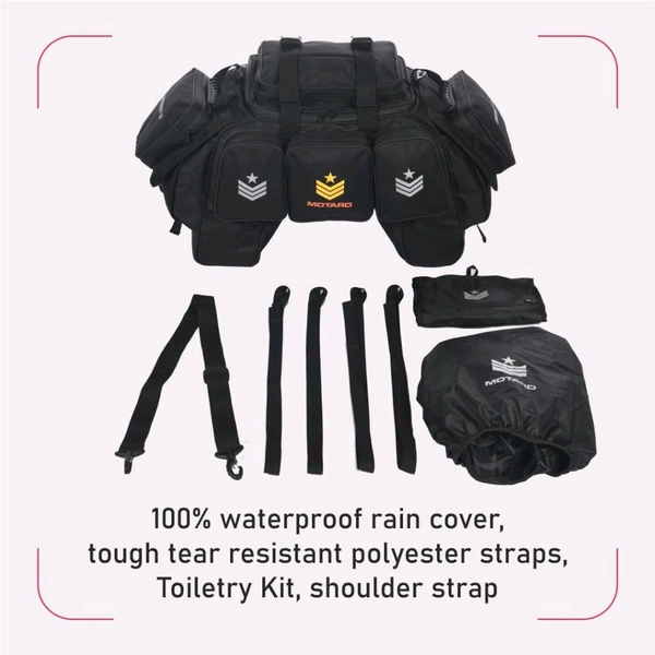 MOTARD BlackCat 65Liters Motorbike 100% Waterproof Motorcycle Tail Bag