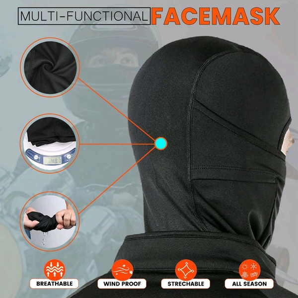 Grand Pitstop  Face Mask for Bike, Ski, Cycling, Running, Hiking - Black