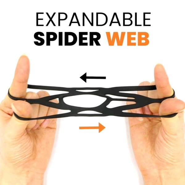 Grand Pitstop Spiderweb Silicone Grip Band for Mobile Holder for Bikes, Motorcycle, Scooter, Extra Protection for Mobile Phone, Stretchable, Shock Proof, Waterproof (Pack of 3)